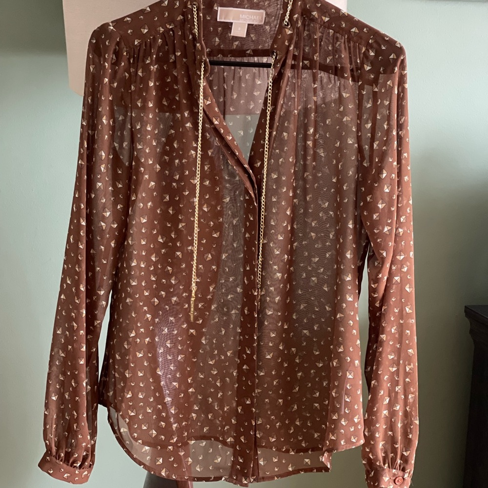 Michael Kors size S button-down with an embellished collar.